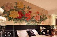 传统中式国画牡丹卧室壁画